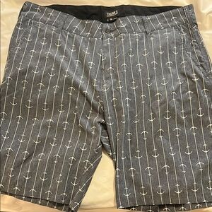 Gray Anchor Print Shorts